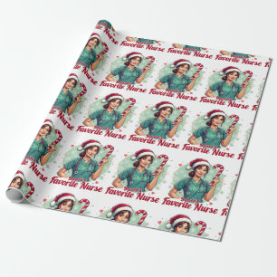 Santa’s Favorite Nurse Wrapping Paper