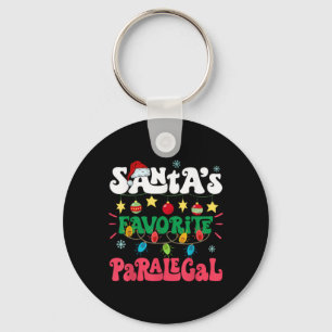 Santa S Favorite Paralegal Funny Santa Xmas Light Keychain