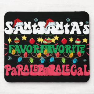 Santa S Favorite Paralegal Funny Santa Xmas Light Mouse Pad