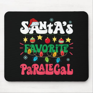 Santa S Favorite Paralegal Funny Santa Xmas Light Mouse Pad