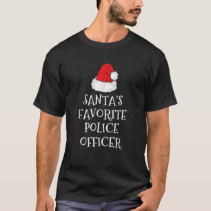 Santa s Favorite Police Officer Funny Hat Christma T-Shirt