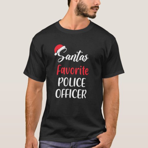 Santas Favorite Police Officer Pajama Christmas X T_Shirt