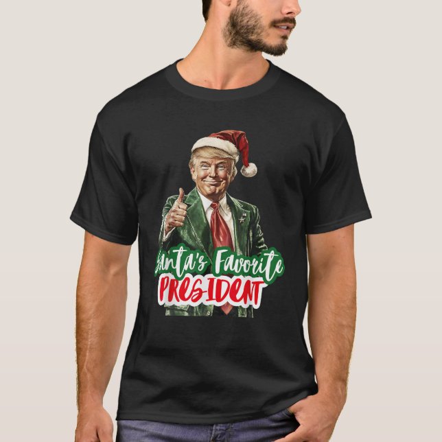 Santa s Favorite President Funny Santa Trump 2024  T-Shirt (Front)
