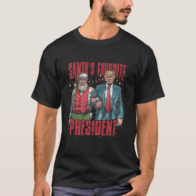 Santa s Favorite President Funny Trump Christmas L T-Shirt (Front)