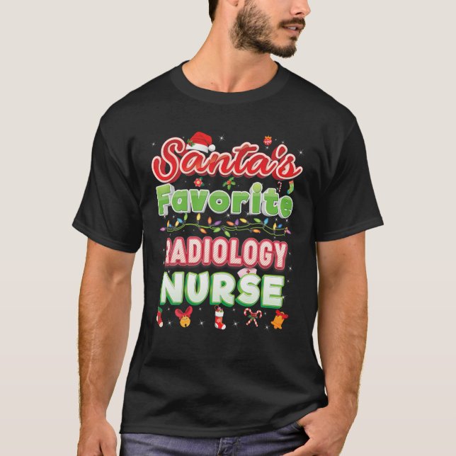 Santa s Favorite Radiology Nurse Christmas Santa H T-Shirt (Front)