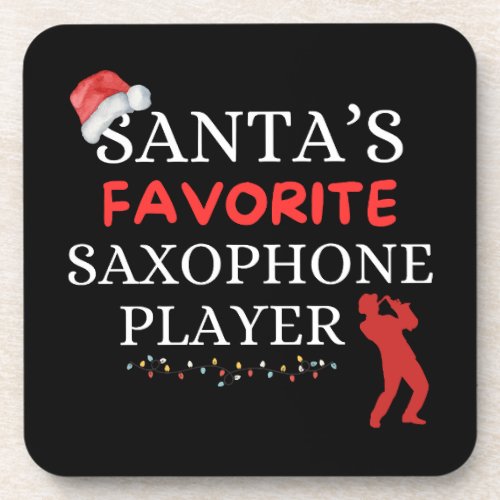 Santas Favorite Saxophone Player Beverage Coaster