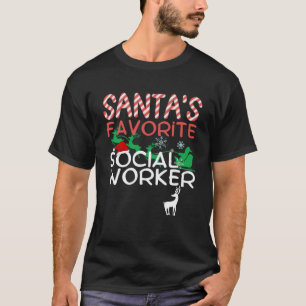 Santa s Favorite School Social Worker T-Shirt