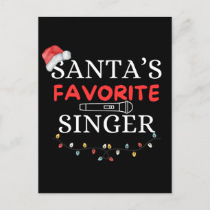 Santa’s Favorite Singer Cute Postcard
