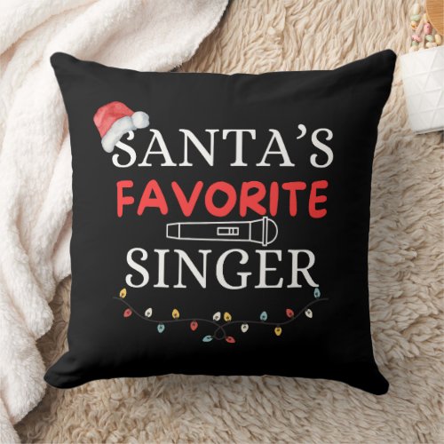 Santaâs Favorite Singer Cute Throw Pillow