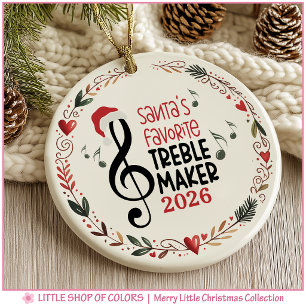 Santa’s Favorite Treble Maker Personalized Photo Ceramic Ornament
