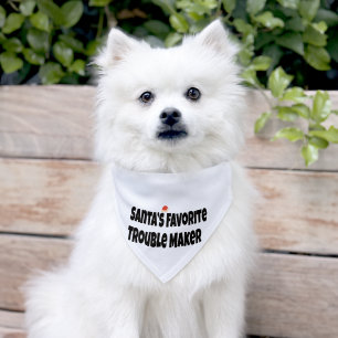 Santa’s Favorite Trouble Maker Pet Bandana Pet Bandana Collar