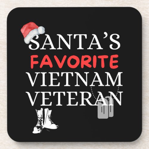 Santaâs Favorite Vietnam Veteran  Beverage Coaster