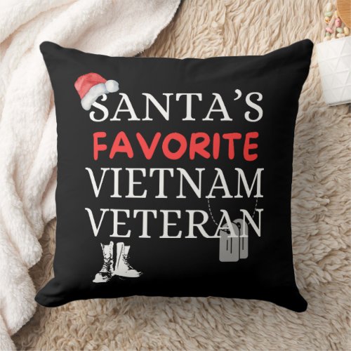Santaâs Favorite Vietnam Veteran  Throw Pillow