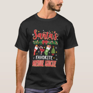 Santa s Favorite Warehouse Associate Santa Hat Xma T-Shirt