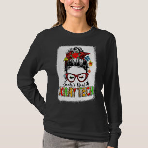 Santa S Favorite Xray Tech Messy Bun Xray Christma T-Shirt