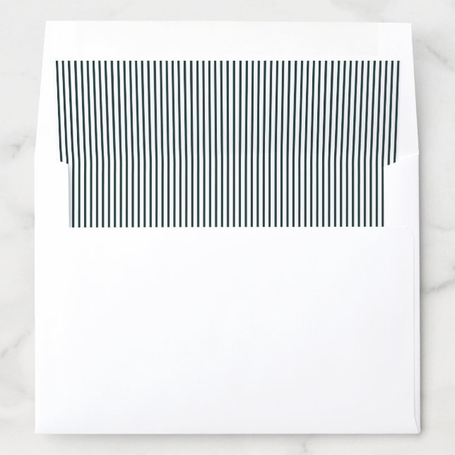 Santa’s green Striped Elegant  Envelope Liner (In Envelope)