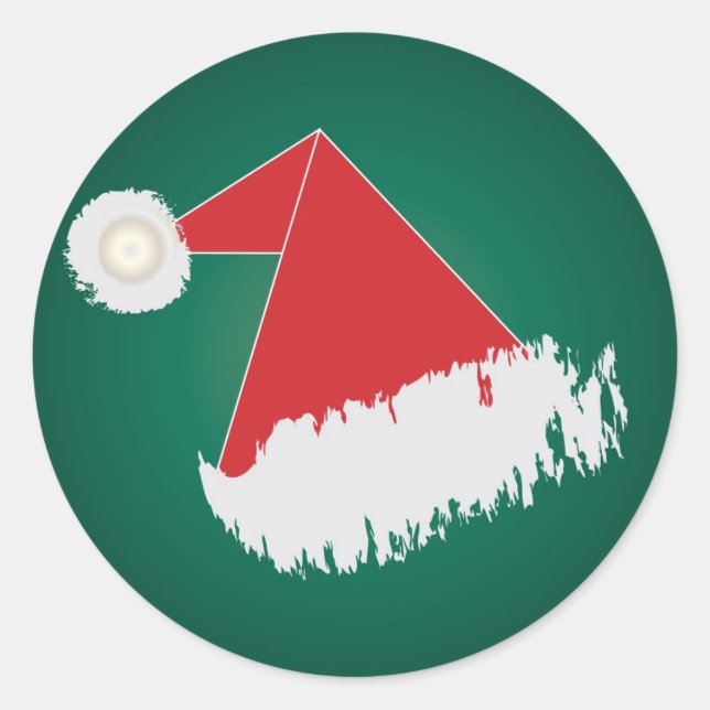 Santa 's hat classic round sticker (Front)