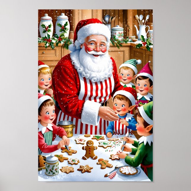 Santa’s Holiday Baking Crew Kitchen Wall Art (Front)