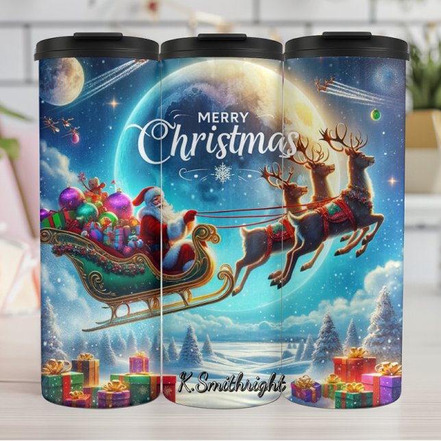 Santa’s Joyful Sky Parade Thermal Tumbler (Creator Uploaded)