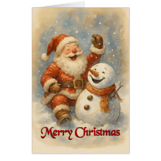 Santa’s Laughter in Winter’s Embrace Card