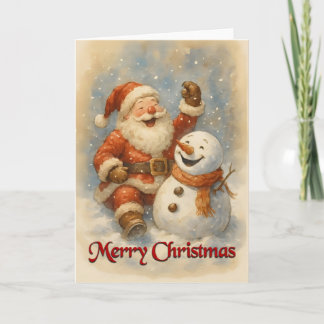 Santa’s Laughter in Winter’s Embrace Card