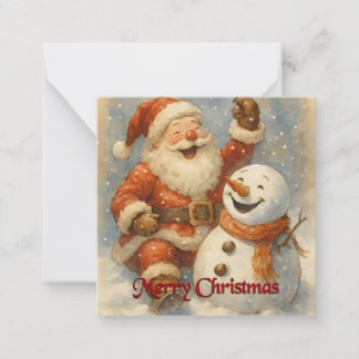 Santa’s Laughter in Winter’s Embrace Note Card