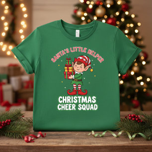 Santa’s Little Helper Christmas Cheer Squad Funny  T-Shirt