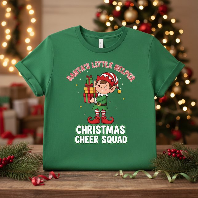 Santa’s Little Helper Christmas Cheer Squad Funny  T-Shirt (Creator Uploaded)