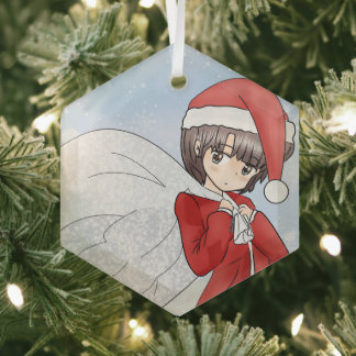 Santa’s Little Helper Glass Ornament
