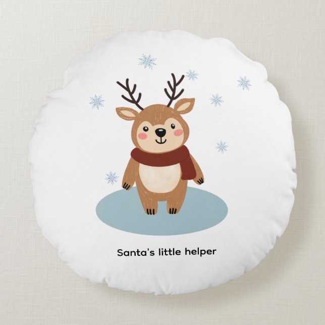 Santa’s Little Helper Round Pillow (Front)