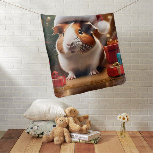 "Santa’s Little Helper: The Christmas Guinea Pig" Baby Blanket