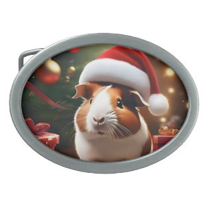 "Santa’s Little Helper: The Christmas Guinea Pig" Belt Buckle
