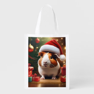 "Santa’s Little Helper: The Christmas Guinea Pig" Grocery Bag