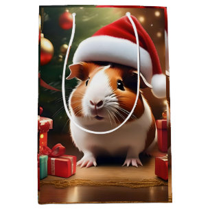 "Santa’s Little Helper: The Christmas Guinea Pig" Medium Gift Bag