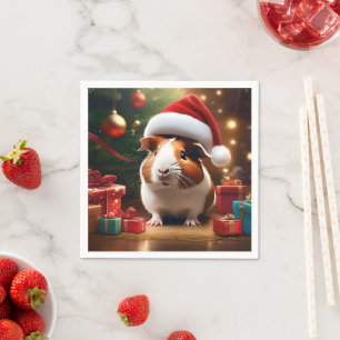 "Santa’s Little Helper: The Christmas Guinea Pig" Napkins