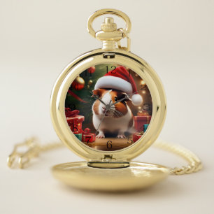 "Santa’s Little Helper: The Christmas Guinea Pig" Pocket Watch