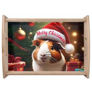"Santa’s Little Helper: The Christmas Guinea Pig" Serving Tray