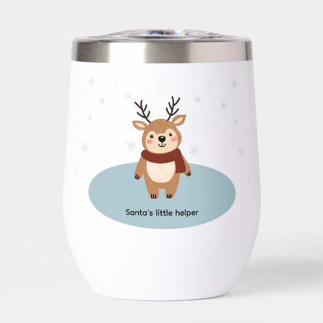 Santa’s Little Helper Thermal Wine Tumbler (Front)