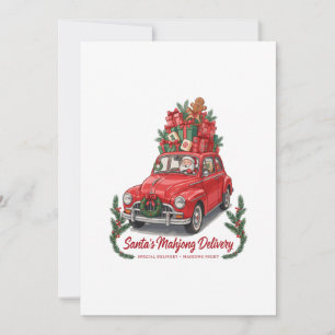 Santa’s Mahjong Delivery Christmas Vintage Car Card