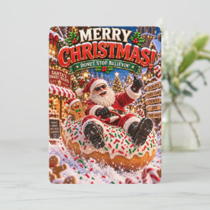 Santa’s Merry Adventures Donut Stop Believin’ Holiday Card
