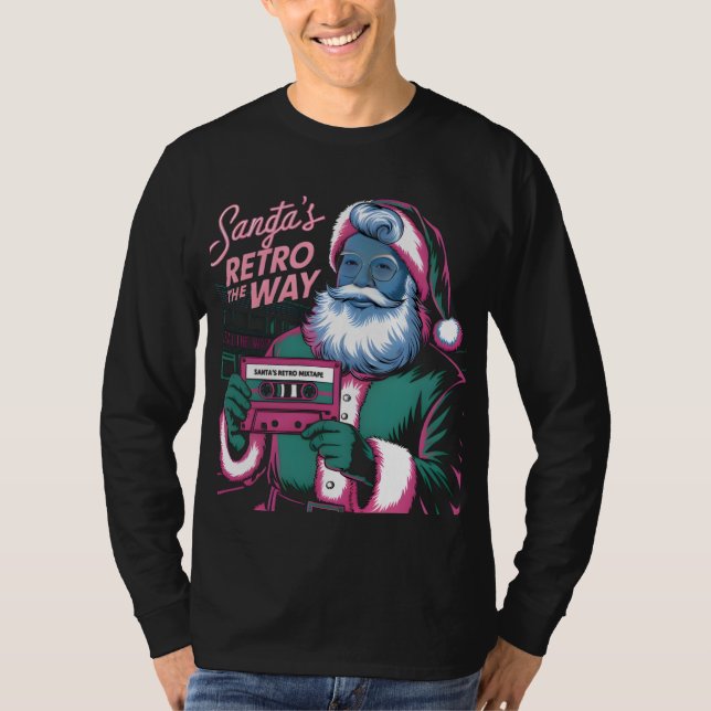 Santa’s Mixtape – 80s Christmas Nostalgia T-Shirt (Front)