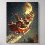 Santa’s Moonlit Christmas Ride Acrylic Photo Tile