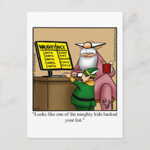 Santa’s Naughty List Hacked Humor Postcard