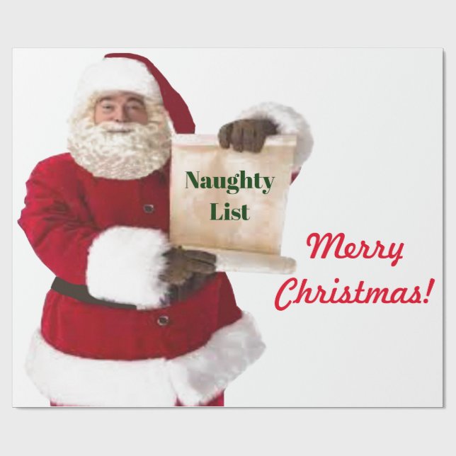 Santa"s Naughty List Wrapping Paper (Flat)