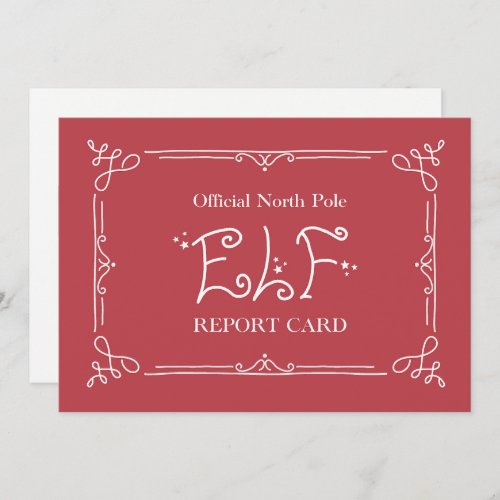 Santaâs North Pole Elf Report Card