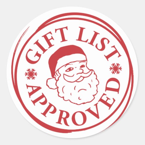 Santas Official List Santa Clause Sticker Stamp