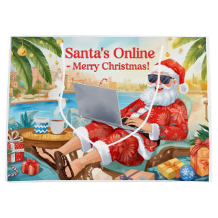 Santa’s Online Computer Lovers Merry Christmas! Large Gift Bag
