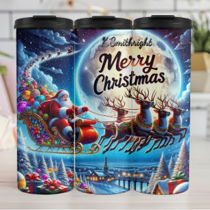 Santa’s Peaceful Sky Journey Thermal Tumbler