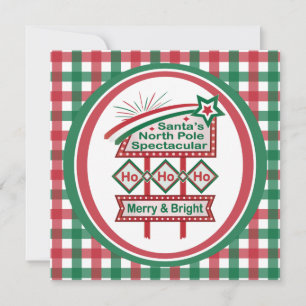 Santa’s Retro Marquee – Ho Ho Ho Merry & Bright Card