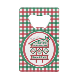 Santa’s Retro Marquee – Ho Ho Ho Merry & Bright Credit Card Bottle Opener